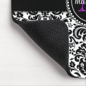 Elegant Paars Black Damask gepersonaliseerd Muismat (Hoek)