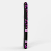 Elegant Paars & Black Damask met monogram Case-Mate iPhone Case (Achterkant/rechts)