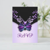 Elegant Paars Black Diamond Bow RSVP (Staand voorkant)