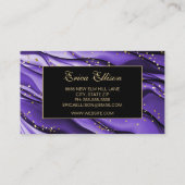 Elegant Paars Black Gold Glitter Wedding Planner Visitekaartje (Achterkant)