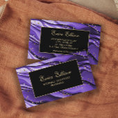 Elegant Paars Black Gold Glitter Wedding Planner Visitekaartje
