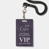 Elegant Paars Black Leopard VIP All Access Pass Badge (Voorzijde met lanyard)