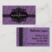 Elegant Paars Black Visitekaartje (Voorkant / Achterkant)