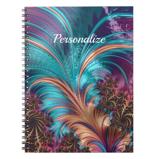 Elegant Paars blauw Abstract doezelaar Personalise Notitieboek (Voorkant)