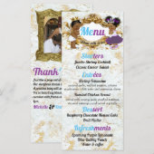 Elegant Paars | Blauw Afrikaans geslacht Foto make Menu (Voorkant / Achterkant)