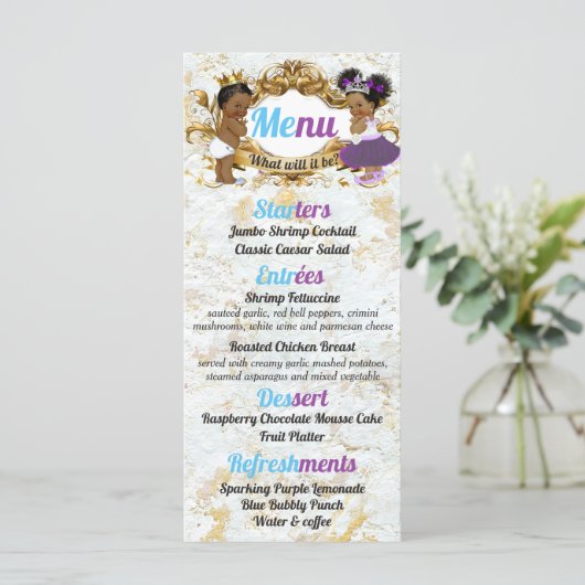 Elegant Paars | Blauw Afrikaans geslacht Foto make Menu (Staand voorkant)