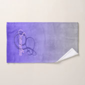 Elegant Paars blauw grijs monogram Bad Handdoek (Handdoek)