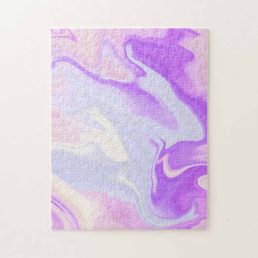 Elegant Paars Blauw Wit Abstract Waterverf Legpuzzel (Verticaal)
