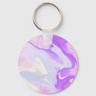 Elegant Paars Blauw Wit Abstract Waterverf Sleutelhanger