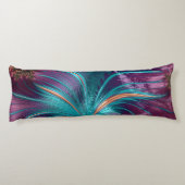 Elegant Paars Blauwgroen Abstract beddengoed Lichaamskussen (Achterkant)