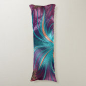 Elegant Paars Blauwgroen Abstract beddengoed Lichaamskussen (Voorkant Verticaal)