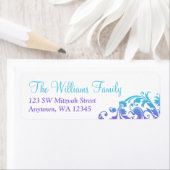 Elegant Paars Blauwgroen Vlaams Bat Mitzvah Etiket (Insitu)