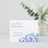 Elegant Paars Blauwgroen Vlaams Bat Mitzvah RSVP (Staand voorkant)