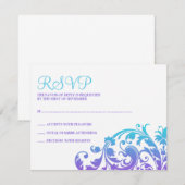 Elegant Paars Blauwgroen Vlaams Bat Mitzvah RSVP (Voorkant / Achterkant)