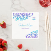 Elegant Paars Blauwgroen Vlaams Bat Mitzvah Servet (Insitu)