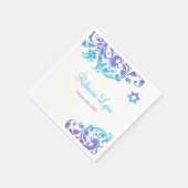 Elegant Paars Blauwgroen Vlaams Bat Mitzvah Servet (Hoek)
