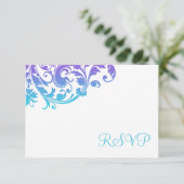 Elegant Paars Blauwgroen Vlaanderen RSVP (Staand voorkant)