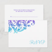 Elegant Paars Blauwgroen Vlaanderen RSVP (Voorkant / Achterkant)