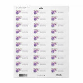 Elegant paars bloemendesign retouradreslabel etiket (Full Sheet)