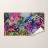 Elegant Paars Bloemmotief Bad Handdoek (Handdoek)