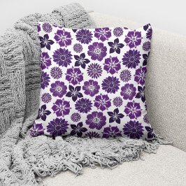 Elegant Paars Bloemmotief Kussen