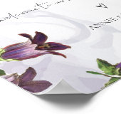 Elegant Paars Bloemstuk Op Maat Trouw Welkom Bord Poster (Hoek)