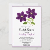 Elegant paars blossom boho floral Vrijgezellenfees Kaart (Voorkant)