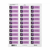 Elegant Paars Blossom Foto Etiket (Full Sheet)