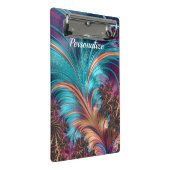 Elegant Paars Blue Abstract Feather Speciaal Mini Klembord (Schuin)