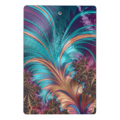 Elegant Paars Blue Abstract Feather Speciaal Mini Klembord (Achterkant)