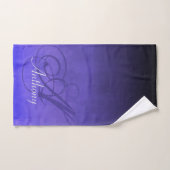 Elegant Paars Blue Black rustige monogram Bad Handdoek (Handdoek)