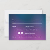 Elegant Paars Blue Gradient Heart Love Romantic (Achterkant)