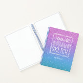 .Elegant Paars Blue Ombre Glitter Sketchbook Note Notitieboek (Binnen)