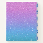 Elegant Paars Blue Ombre Glitter Sketchbook Notitieboek (Achterkant)