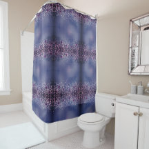Elegant Paars Blue Pattern Shower Curtain