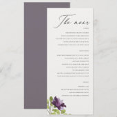 ELEGANT PAARS BLUE WATERVERF FLORAL GOLD MENU (Voorkant / Achterkant)