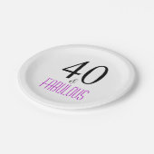 Elegant Paars Bord 40e verjaardag van  (Gekanteld)