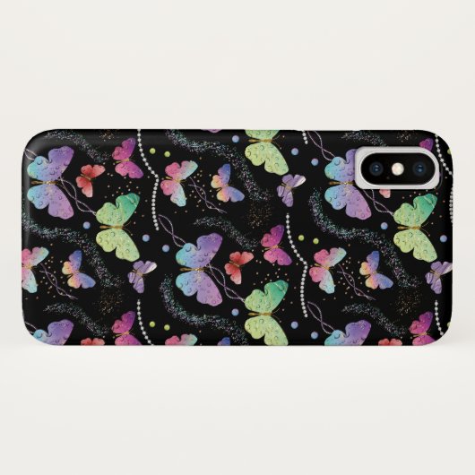 Elegant Paars Bright Butterflies Case-Mate iPhone Case (Achterkant (horizontaal))