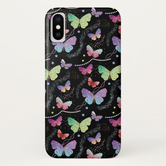 Elegant Paars Bright Butterflies Case-Mate iPhone Case (Achterkant)