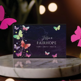 Elegant Paars Bright Butterflies Visitekaartje