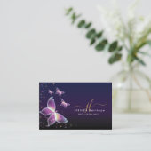 Elegant Paars Bright Butterflies Visitekaartje (Staand voorkant)