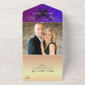 Elegant Paars bruiloft in één uitnodiging (Buitenkant)