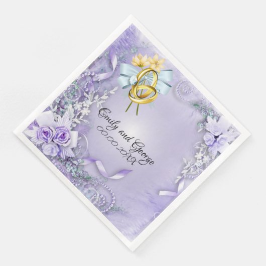 Elegant Paars  bruiloft Servet (Hoek)