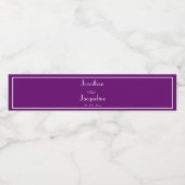 Elegant Paars bruiloft waterfleslabels Waterfles Etiket (Enkel label)