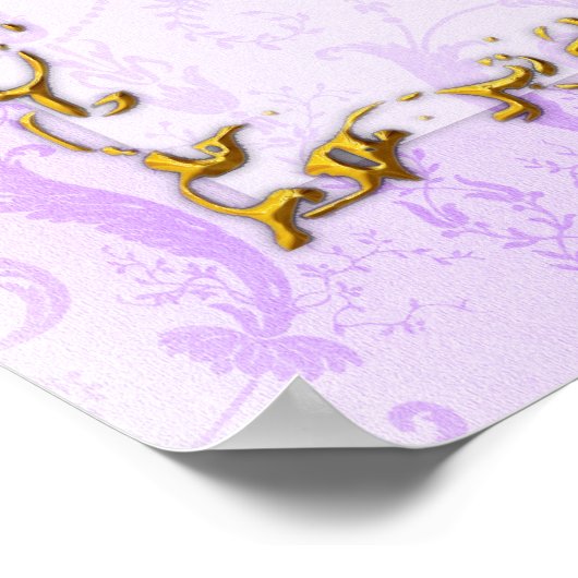 Elegant Paars bruiloft Welkom Poster (Hoek)