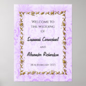 Elegant Paars bruiloft Welkom Poster (Voorkant)