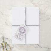 Elegant Paars Bruilofts Monogram Cadeaulabel (Met Touw)