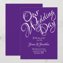 Elegant Paars Bruiloftschrift