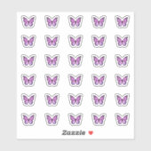 Elegant Paars Butterfly Kisses Monogram Snoep Sticker (Vel)