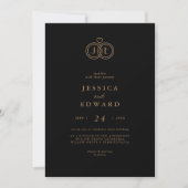 Elegant Paars Casual Foto Monogram Foto Weduwschap Kaart (Voorkant)